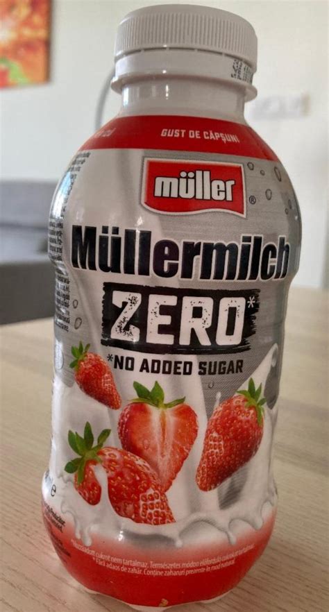 Müllermilch zero no added sugar jahoda Müller kalorie kJ i wartości