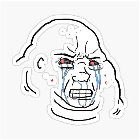 "Fat Crying Wojak - Transparent - Medium" Sticker for Sale by Katbot ...