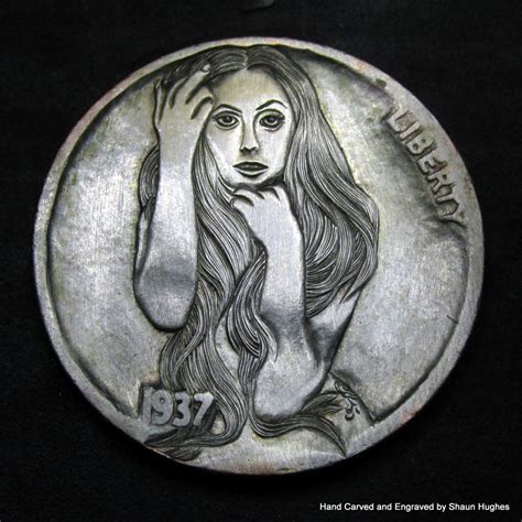 Lady Gaga Coin Carving By Shaun Hughes Hobo Nickel Hobo Nickel Coins