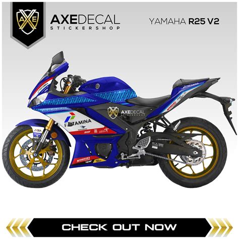 Jual Decal Striping Yamaha R25 V2 Custom Desain Stiker Motor R25 V2