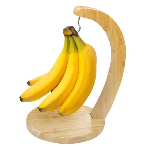 Amazon.com: JS Gourmet Bamboo Banana Stand with Stainless Steel Hanging