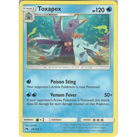 Pokemon Trading Card Game 69214 Toxapex Rare Sm 08 Lost Thunder