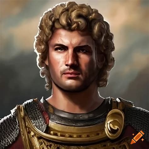 Alexander The Great Realistic Portraithdlooking Straightfierce