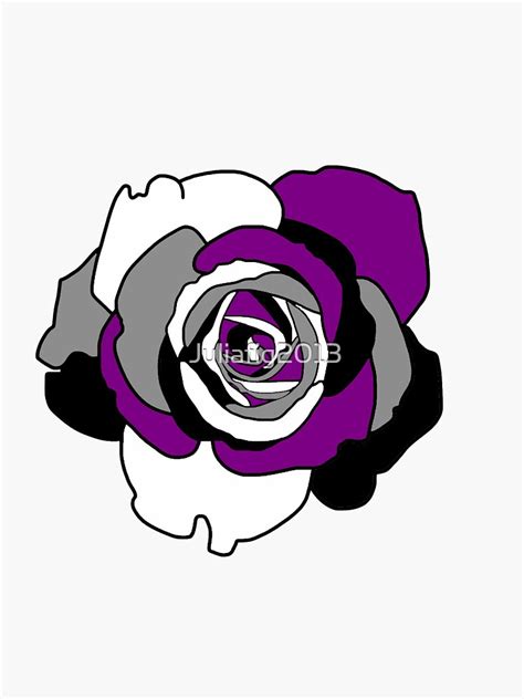 Asexual Pride Flag Rose Sticker For Sale By Juliafig2013 Redbubble