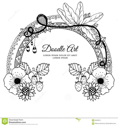 花卉框架禅宗缠结的传染媒介例证 Dudlart 成人的彩图反重音 向量例证 插画 包括有 概念 来回 83356074