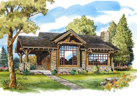 Mountain-rustic House Plan - 2 Bedrooms, 2 Bath, 681 Sq Ft Plan 79-106