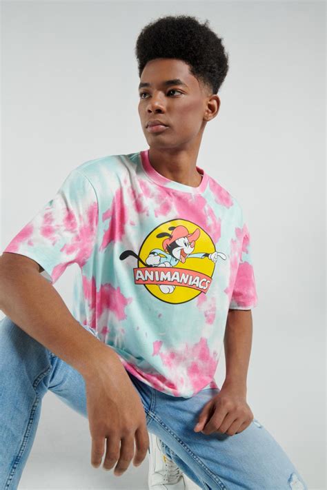 Camiseta Unicolor Tie Dye Oversize Con Dise O De Animaniacs