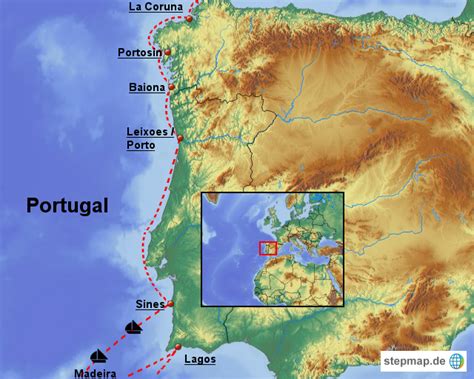 StepMap Portugal Landkarte für Deutschland