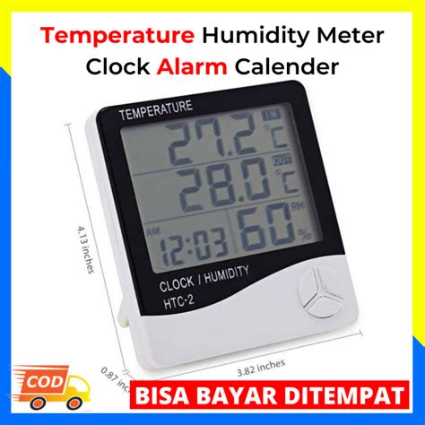 Digital Temperature Humidity Meter Clock Alarm Calender Alarm Dengan