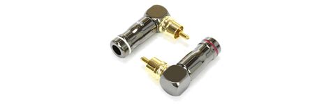 Rca Connector 90° Angled Gold Plated Copper Ø65mm Pair Audiophonics