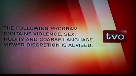 Tvo Viewer Advisory Violence Sex Nudity And Coarse Language 2012 Lq Youtube