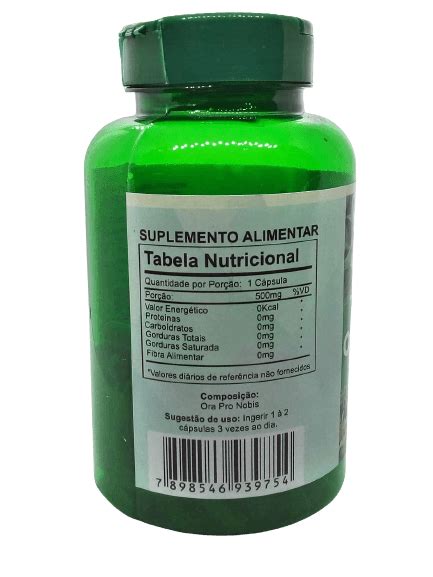 Ora Pro Nobis Caps Mg Fonte Verde Natu Nutri Produtos Naturais