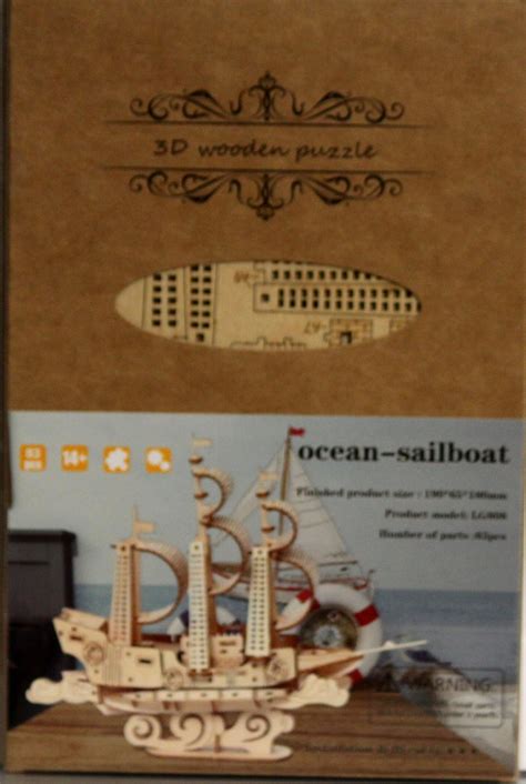 Ocean Sailboat 3D Wooden Puzzle Model Building Kit Michaels