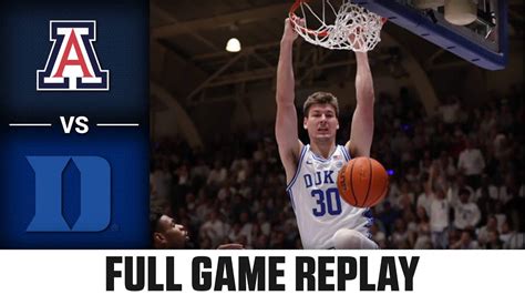 Arizona Vs Duke Full Game Replay Acc Mens Basketball Win