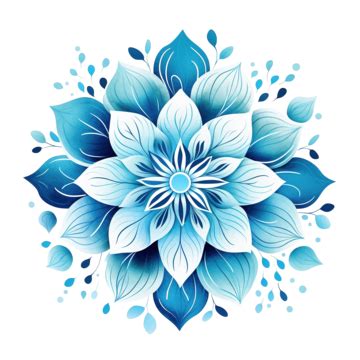 Blue Pastel Flower Doodle Flower Doodle Floral Png Transparent Image