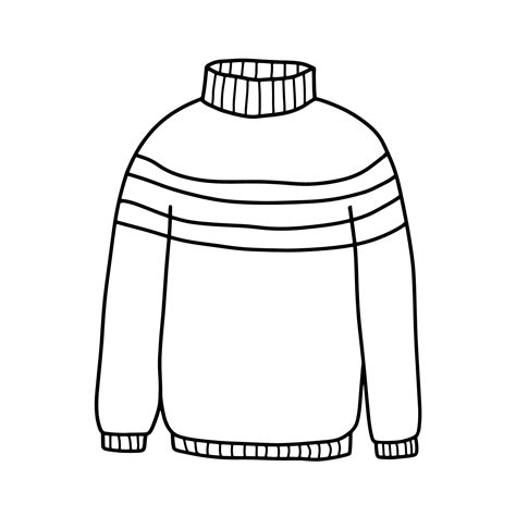 Vector hand drawn cute winter sweater doodle icon. Sketch outline ...