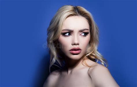 Closeup Sad Beauty Woman Portrait Disgust Emotions Displeased Girl