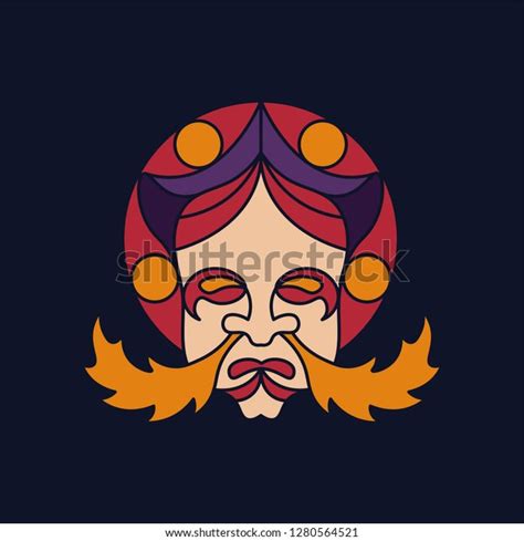 Japanese Demon Masks Spewing Flames Stock Vector Royalty Free