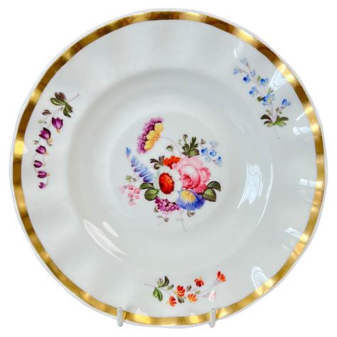 Samuel Alcock Porcelain Plate Wave Edge White With Flower Sprays Ca 1823 For Sale At 1stdibs