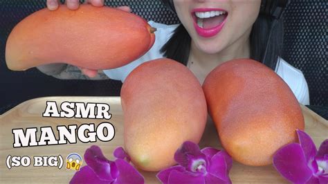 Asmr Giant Mango Eating Sounds Light Whispers Sas Asmr Youtube