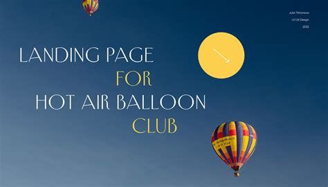 Landing Page For Hot Air Balloon Club Behance