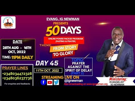 Days Prayer And Fasting From Story To Glory With Evang Ig Newman