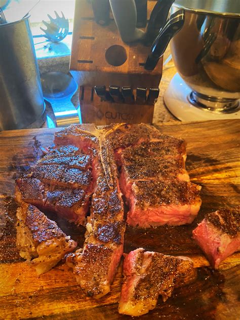 25 Lbs Of Texas Porterhouse 133 Degrees For 3 Hours And Then Seared