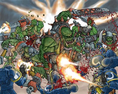 Orks Brawl Coloured2 By Taytonclait On Deviantart