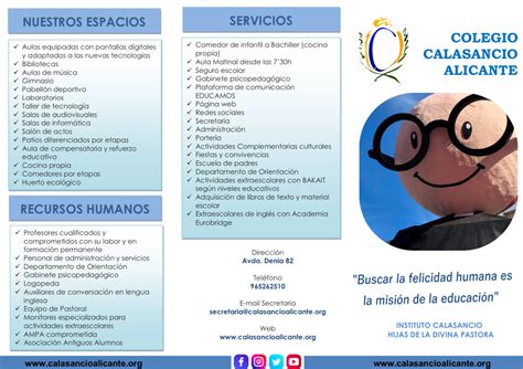 Nuestros servicios Colegio Plurilingüe Calasancio Alicante