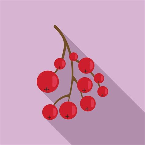 Premium Vector Rowan Healthy Berry Icon Flat Illustration Of Rowan