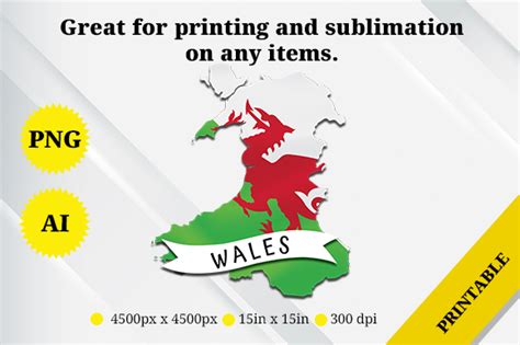 Wales Map Flag Graphic by Rahallus Ntx · Creative Fabrica