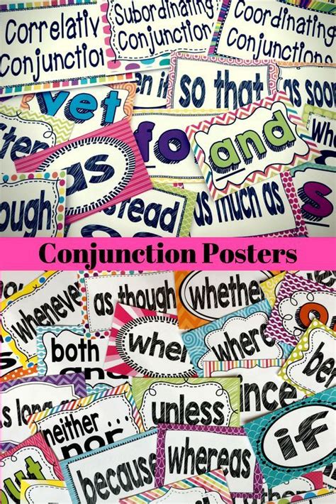 Conjunction Posters Colorful And Eye Catching Teaching Essay Writing