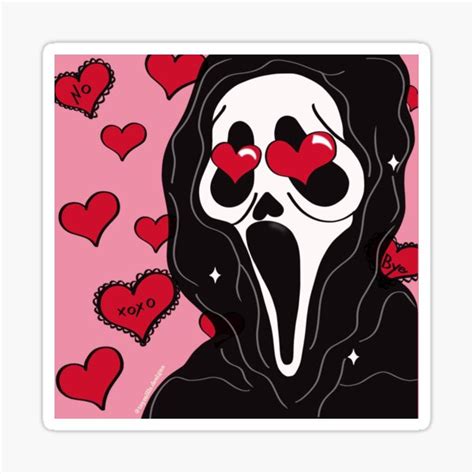 Scream Halloween Heart Eyes Sticker For Sale By Taymills1 Redbubble