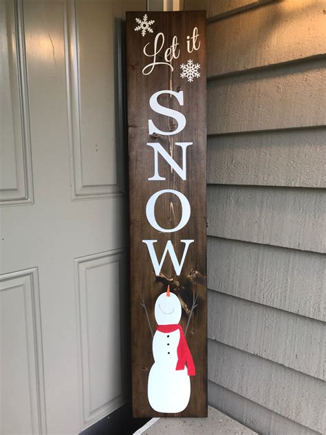 WINTER PORCH SIGN Let It Snow Porch Sign Winter Decor Snow Etsy