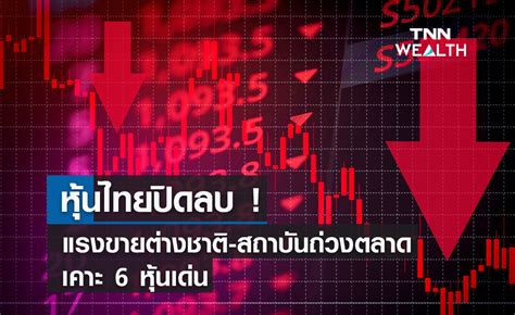 หุ้นไทยปิดลบ แรงขายต่างชาติ สถาบันถ่วงตลาด เคาะ 6 หุ้นเด่น