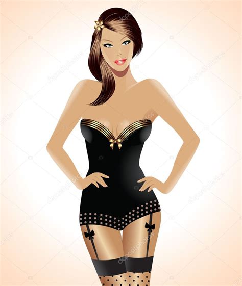 Sexy Girl In Lingerie Stock Vector AlessandraM 4543794