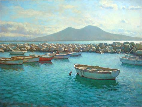 Mount Vesuvius | Naples, Italy painting, Cityscape