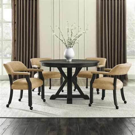 Steve Silver Rylie 5 Piece Black Wood Dining Set Seats 4 Rl500k D5pc