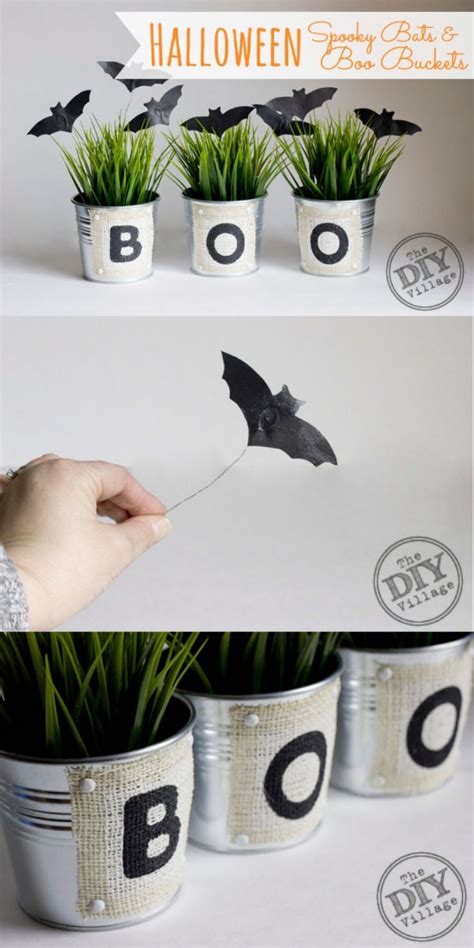 DIY Halloween Spooky Bats and Boo Buckets - The DIY Village