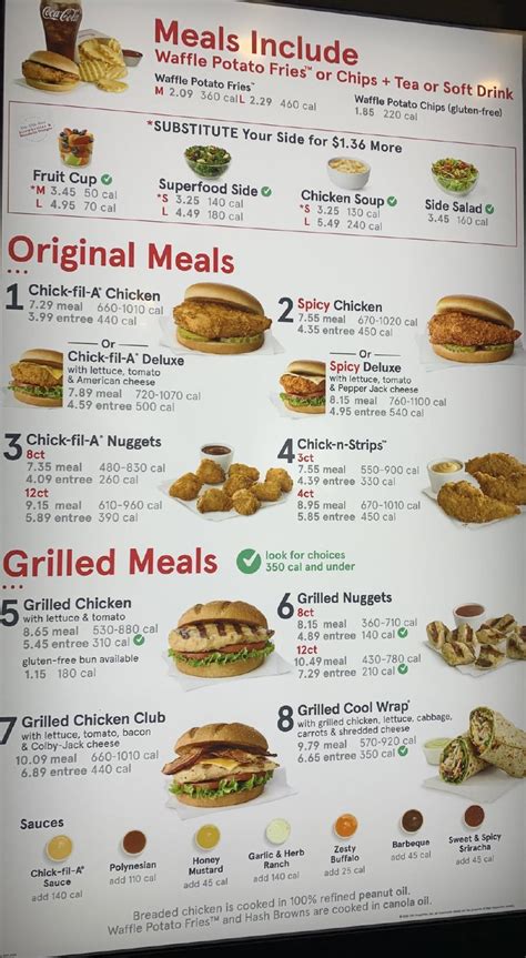 Menu At Chick Fil A Fast Food Simi Valley