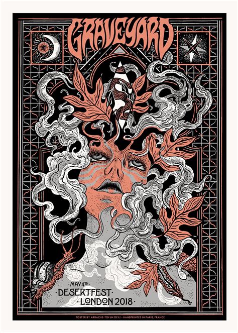 Graveyard Desertfest London 2018 Screenprinted Poster Arrache Toi