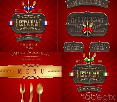 Beautiful Red Menu Design Vector Menu Design Menu European Cuisine