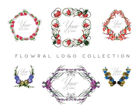 Floral logo design collection | Free Vector