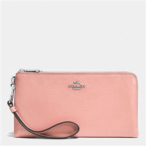 Coach Pebbled Leather Zip Wallet IUCN Water