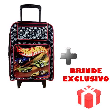 Mochila Escolar Infantil Menino Hot Wheels E Estojo Submarino