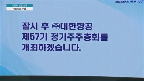 조양호 대한항공 사내이사 연임 실패주주 손에 물러나는 첫 총수 사례