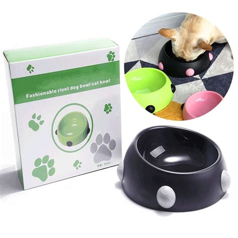 Rivet Pet Bowl Pug Food Bowls Drinking Water Cup For Bulldog Utensils Small Medium Dog Bowls Pet ...