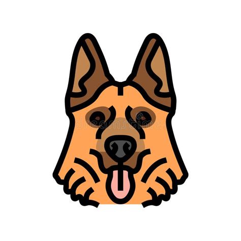 German Shepherd Dog Color Icon Vector Illustration Stock Vector