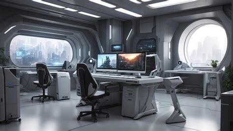 Premium AI Image Cyberpunk Oasis The Futuristic Laboratory Room