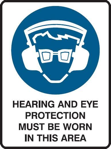 Hearing And Eye Protection Must Be Worn In This Area Labels